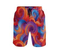 GuoChe Traje de baño para hombre, diseño de remolinos coloridos, secado rápido, pantalones cortos de playa con malla, Colorido patrón de remolino, XX-Large