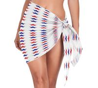 GuoChe Traje de baño para mujer, diseño patriótico de la bandera de Estados Unidos, color rojo, blanco y azul