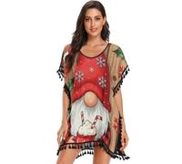 GuoChe Traje de baño para mujer, vestido de playa para traje de baño | Traje de baño de gnomo de Navidad con cacao caliente S