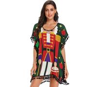 GuoChe Traje de baño para mujer, vestido de playa para traje de baño | Traje de baño de Navidad Cascanueces Árbol Arte S