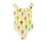 GuoChe Traje de baño para niñas, con volantes, para playa, piscina, Forma angular verde oscuro, 3 años
