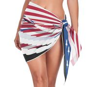 GuoChe Traje de baño patriótico de la bandera de Estados Unidos Fighter Jets para niños del 4 de julio, cubierta inferior de natación para faldas para mujeres