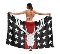GuoChe Traje de baño suelto para mujer de 45 x 70 pulgadas, Bandera de Estados Unidos con cola blanca para caza de ciervos, M