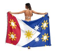 GuoChe Traje de baño suelto para mujer, para playa, vacaciones, 45 x 70 pulgadas, Bandera de Filipinas, M