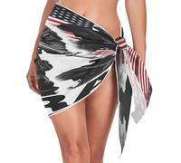 GuoChe Traje de baño vintage con bandera de Estados Unidos para mujer, falda para traje de baño, falda de playa para mujer