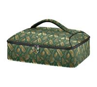 GuoChe Transportador de alimentos aislado para pizza 600D, impermeable, tela Oxford, almacenamiento de utensilios y servilletas, reuniones familiares, para todas las ocasiones, fondo verde oscuro