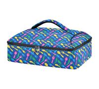 GuoChe Transportador de alimentos aislado para pizza 600D, impermeable, tela Oxford, almacenamiento de utensilios y servilletas, reuniones familiares, duraderos y reutilizables, utensilios coloridos y