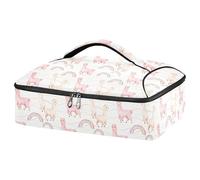 GuoChe Transportador de alimentos aislado para pizza, 600D, impermeable, tela Oxford, utensilios y servilletas, para fiestas y barbacoas, duradero, fondo blanco, rubor, llama, arco iris