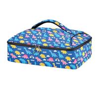 GuoChe Transportador de pizza aislado 600D impermeable tela Oxford ligero diseño portátil transporte de alimentos al aire libre fácil de limpiar (limpieza localizada) lindo dinosaurio y arco iris