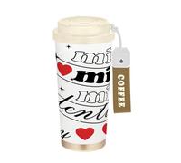 GuoChe Vaso de café multiestilo para el día de San Valentín Be Mine, tazas de café con tapas, tazas de café de acero inoxidable aisladas para bebidas frías y calientes, 17 onzas