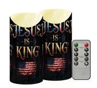 GuoChe Velas sin llama, velas LED Gothic is King | Velas que funcionan con pilas con control remoto y temporizadores, juego de 2, 3 x 3.9 pulgadas