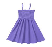 GuoChe - Vestido de línea A para niñas pequeñas, bonito estilo dulce, tela transpirable para niñas de 2 a 8 años, pizarrón Azul Púrpura, 3 Años