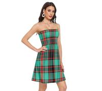 GuoChe - Vestido de verano para mujer, casual, elegante, sin tirantes, para fiesta en la playa, Scottish Clan Mackay Morgan Blue Tartan Family, XXL