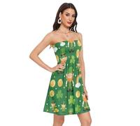 GuoChe Vestido de verano para mujer, suave, cómodo, acampanado, para fiesta, cóctel, Leprechaun y monedas de oro del día de San Patricio, XXL