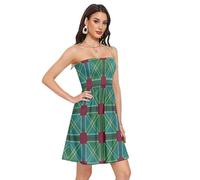 GuoChe - Vestido de verano para mujer, suave, cómodo, elegante, sin tirantes, para citas en casa y oficina, Anderson Tartan Plaid Scottish Clan Family, M