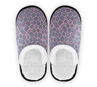 GuoChe Zapatos de casa para mujer, de forro polar coral, antideslizantes, suaves, para el hogar, la oficina, viajes, yoga, talla M, Estampado de piel de serpiente, color rojo pálido, Large