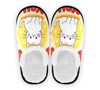 GuoChe Zapatos para el hogar para hombre y mujer, forro polar coral, suela antideslizante, ligeros, para hotel, viajes, dormitorio, avión fiesta, talla M, I Miss You Cartoon Cute White Cat 3, Medium