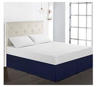 GUOCU Cubre Canapés para Somier - Falda de Cama Tejido Microfibra Poliéster - Fuerte, Suave y Duradero Azul Oscuro Single