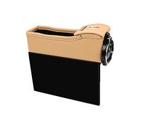 GUOCU Organizador de Asiento de Coche, Caja de Almacenamiento del sostenedor del Bolso del Bolsillo para Las Monedas del teléfono de Cartera de Bebidas,Beige,Asiento Izquierdo