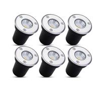 GUODDM 6 Luces LED De Suelo - Foco Empotrable Exterior De 3 W, Lámpara De Pie Para Exteriores, Foco LED De Haz, Para Senderos De Parques E Iluminación De Paisajes Boscosos(White,3W(24V))