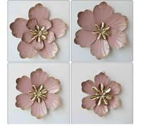 GUODDM Adornos De Pared, Flor 3D De Aleación Forjada, Artesanías De Hierro, Decoraciones De Pared Creativas, para Dormitorio, Sala De Estar Y Oficina(Pink)