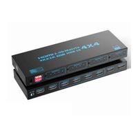 GUODDM Conmutador De Matriz HDMI 2.0, Distribuidor Síncrono De Audio/Video 4K, Soporta 4 Entradas De Fuente De Señal Y 4 Pantallas De Salida