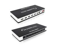 GUODDM Conmutador Divisor 4K, Matriz Distribuidora HDMI De 4 Entradas Y 2 Salidas, Concentrador De Expansión Ultra HD 3D, Sincronización De Salida De Audio/vídeo
