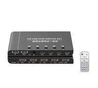 GUODDM Divisor Y Sincronizador HDMI Todo En Uno, con Cable De Datos Y Control Remoto, Cuatro Puertos para Compartir La Pantalla del Ordenador Y para Juegos, Ratón Y Teclado, Resolución 4K