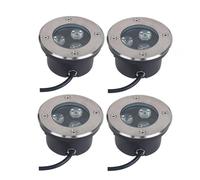 GUODDM Foco LED Ultrafino De 4 Piezas - Iluminación Subacuática Impermeable De 3 W, Foco LED para Exteriores Resistente Al Agua IP68, Luz Empotrada para Piscina, Jardín, Terraza(White,3W(110-230V))