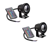 GUODDM Focos LED For Fuentes - Luz Subacuática RGB, Espejo Convexo, IP67, Resistente Al Agua, 12 V/24 V/220 V, For Estanques, Jardines Y Barcos(2PCS 10W(DC12V))