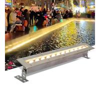 GUODDM Focos Rectangulares Para Exteriores - Luz Subacuática Para Piscinas, Foco LED De Bajo Voltaje De 24 V CA, Lámpara RGB Para Fuentes, Resistente Al Agua IP68(Red,12W-1000MM)