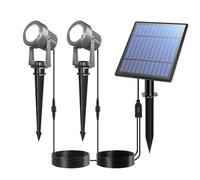GUODDM Focos Solares, Iluminación De Exteriores, Luces Solares del Anochecer Al Amanecer, IP65 Impermeables, Cable De 3 Metros, Focos para Exteriores para Patio, Camino(White,2PCS)