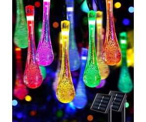 GUODDM Guirnalda De Luces Solares For Exteriores, Impermeables, LED con Forma De Lágrima, Luces Navideñas Multicolores For Decoración De Fiestas En El Jardín(5m20leds)