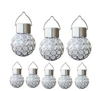 GUODDM Lámpara Colgante Esférica Hueca For Exteriores con Energía Solar, Foco LED For Patio, Iluminación Solar Decorativa De Colores For Paisajismo