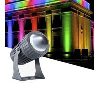 GUODDM Lámpara De Pared Exterior De Largo Alcance De 10 W, Luz LED De Haz Estrecho Resistente Al Agua IP65, Lámpara De Proyección Ajustable, para Iluminar Exteriores De Edificios(Red,10W(12V))