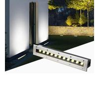 GUODDM Lámpara Enterrada para Exteriores, Iluminación De Paisaje, Foco Ultrafino Impermeable IP65, Luces De Pared De Tira Larga De Acero Inoxidable CA 85-265 V, para Jardín(Red,12W)