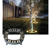 GUODDM Lámpara LED De Anillo para Árbol, Focos De 12 W para Jardín, Luz De Suelo Impermeable IP65, Luces Enterrada De Anillo Corrugado para Exterior De 24 V(Red,10PCS(24V))