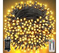 GUODDM Luces De Árbol, Guirnalda De Luces LED con Alimentación De Red, con Enchufe Y Control Remoto, Impermeables, Modos De Escena, Control por Aplicación, For Decoración Navideña(Warm White,50m)