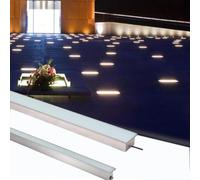 GUODDM Luces Empotradas Para Exteriores: Lámpara LED De Suelo Para Paisajismo, Foco Lineal De Bajo Voltaje (24 V CC), Lámpara De Suelo Empotrada Ultrafina Con Protección IP67(Red)