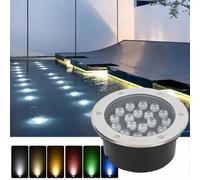 GUODDM Luces LED De Paisaje For Suelo - Luces RGB Que Cambian De Color, Foco Empotrable con Control Remoto, Foco De Jardín De Acero Inoxidable Resistente Al Agua IP68, For Jardín((DC24V) Green,18W)