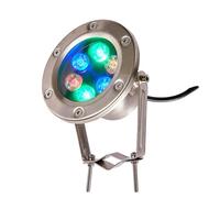 GUODDM Luces Subacuáticas Para Estanques, Lámpara LED Sumergible De 24 V Con Soporte De Clip, Foco RGB Giratorio Impermeable IP68, Para Iluminación De Piscinas, Jardines Y Patios(Blue,15W)