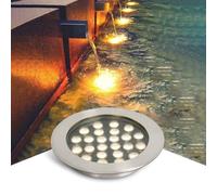 GUODDM Luz Enterrada Subacuática Ultrafina, Empotrada Bajo El Agua De 12 V/24 V, Foco LED Impermeable para Peces, Iluminación De Piscina De Acero Inoxidable(Blue,12v(18w))