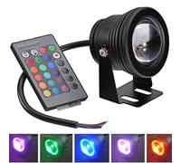 GUODDM Luz LED para Piscinas - Focos De 10W para Estanques Y Fuentes, Lámpara Empotrable para Suelo, Luces Subacuáticas, 12V, Resistente Al Agua IP68, Iluminación para Jardines(B- RGB)