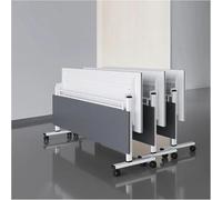 GUODDM Mesa De Conferencias Plegable con Separador De Privacidad, Rectangular, Modular, Móvil, para Reuniones Y Formación, con Ruedas Silenciosas(2PCS,140 * 50 * 75CM)