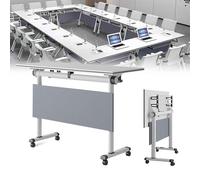 GUODDM Mesa De Conferencias Plegable, Móvil Cuadrada para Sala De Conferencias con Tablero Rectangular Plegable Largo Y Ruedas Silenciosas, Panel De Privacidad Modular(1PCS,120 * 55 * 75CM)