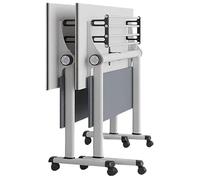 GUODDM Mesa Plegable para Sala De Conferencias con Separador De Privacidad, Rectangular, Modular, Móvil, con Ruedas Silenciosas Y Tapa Abatible para Centros De Formación(2PCS,140 * 55 * 75CM)