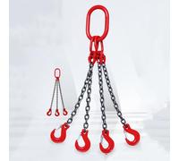 GUODDM Obstáculos Coche Eslinga De Cadena De 4 Ramales con Gancho G80, Eslingas De Cadena De Elevación De 8 Mm X 1 M, Cadena De Suspensión con Tensores Cuerdas para Remolque