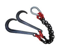 GUODDM Obstáculos Coche Gancho En J De Vástago Largo De 5 Toneladas, Gancho De Cadena Colgante Tipo J, Gancho De Seguridad Galvanizado Cuerdas para Remolque(Double Chain+Double Hook)