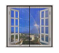 GUOGAI Mosquitera Ventana Magnetica 95x95cm Fácil de ensamblar Cortina Magnética de Malla Dejar Pasar el Aire Fresco para Ventanas de Puertas de Cortina, Negro A