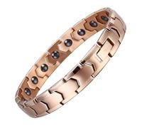 GUOGAOzz Banda magnética de Cobre Prostapower, Banda magnética de Cobre para próstata Ellorea, Longitud Ajustable, Pulsera magnética cuántica Simple y de Moda (Rose Gold,One Size)